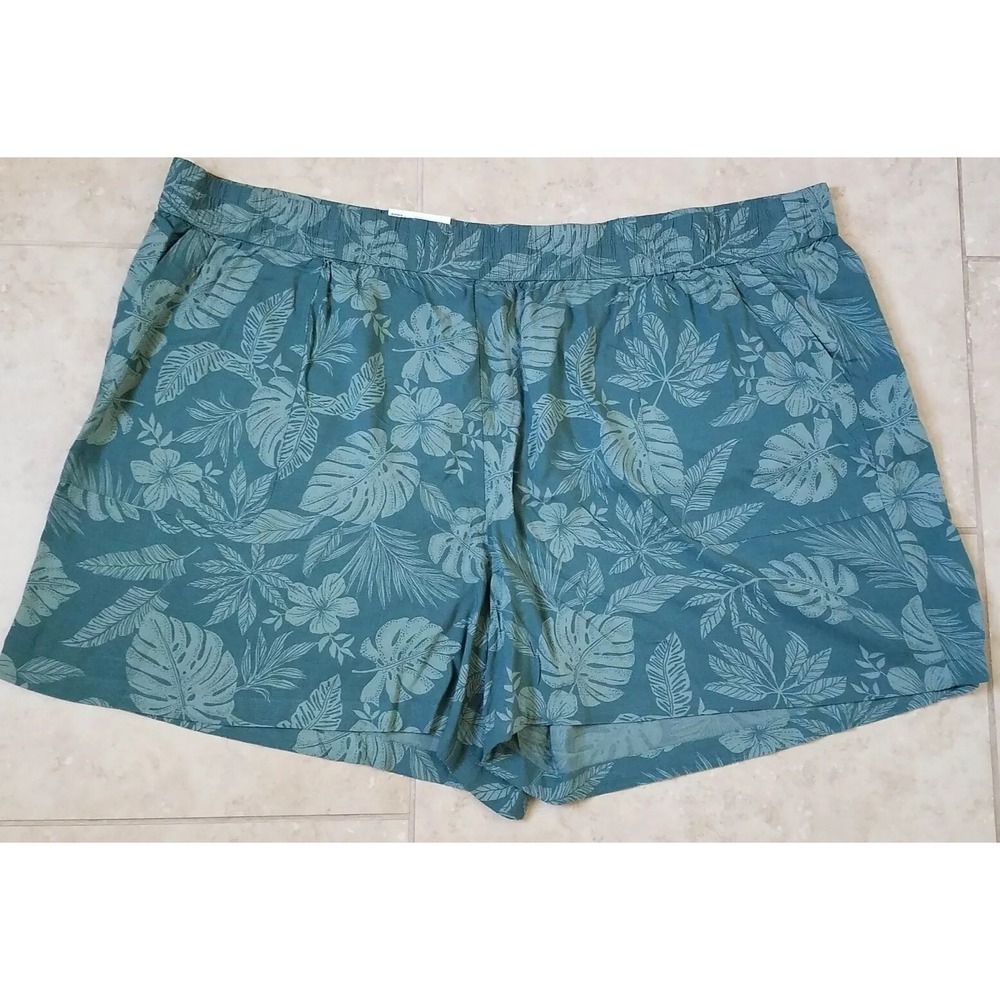 Sonoma Women‎ Pull-On Shorts Relaxed Ultracomfort Waistband Green Plus sz 3X